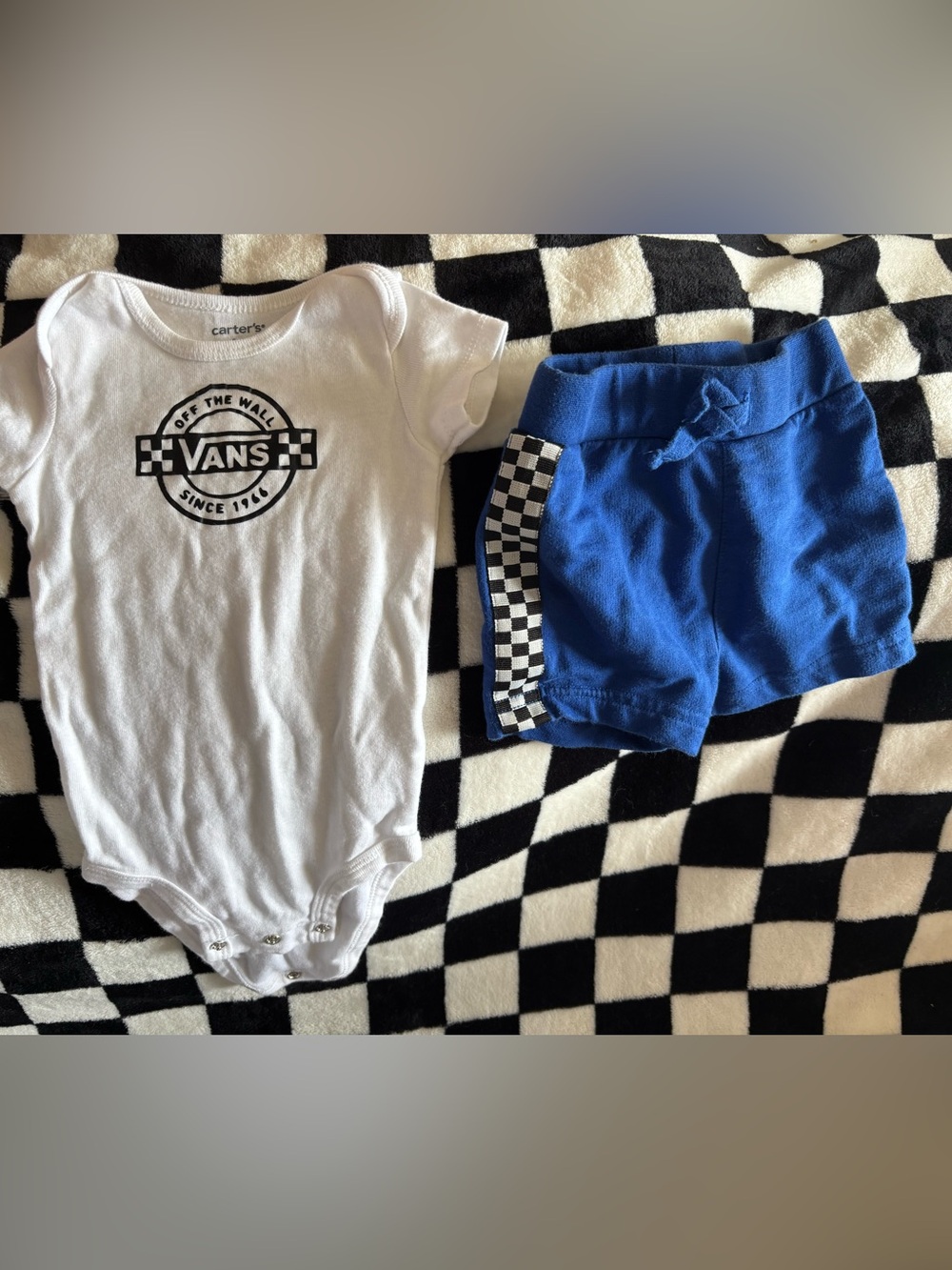 3/6 month checker summer outfit
